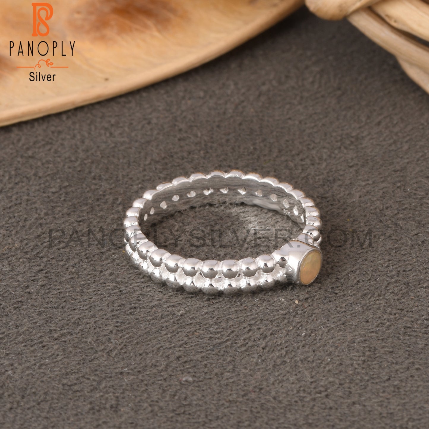 Ethiopian Opal Round Shape 925 Sterling Silver Ring