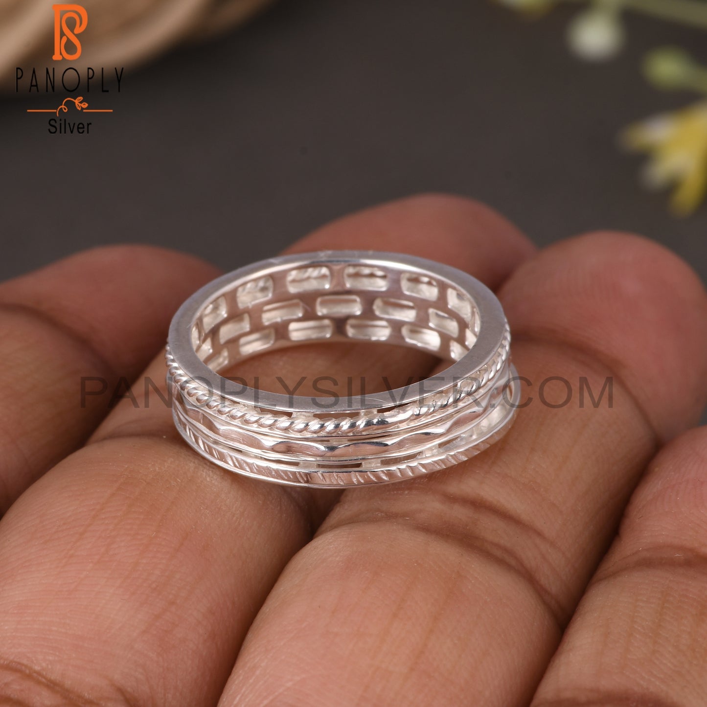 Plain 925 Sterling Silver Twisted Wire Ring