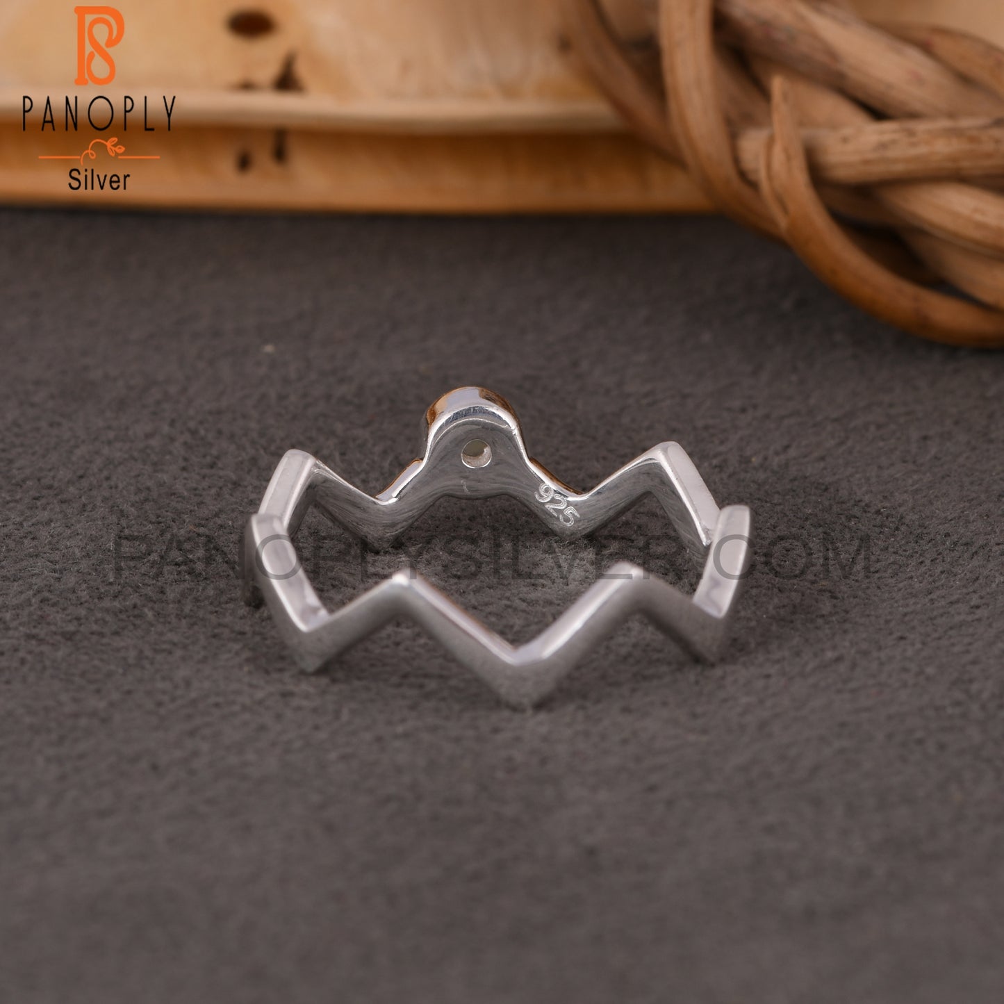 Ethiopian Opal Zig Zag Shape 925 Sterling Silver Ring