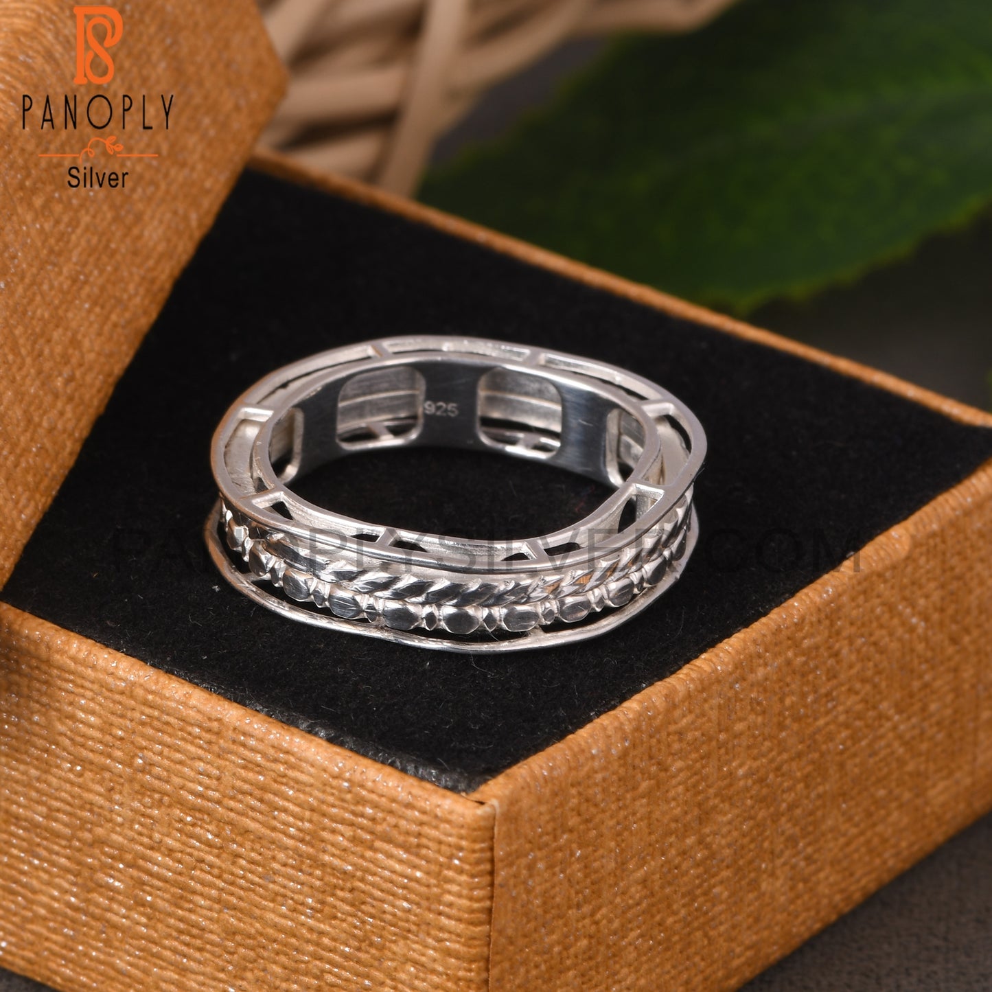 Handmade Leaf Spinner 925 Sterling Silver Ring Jewelry