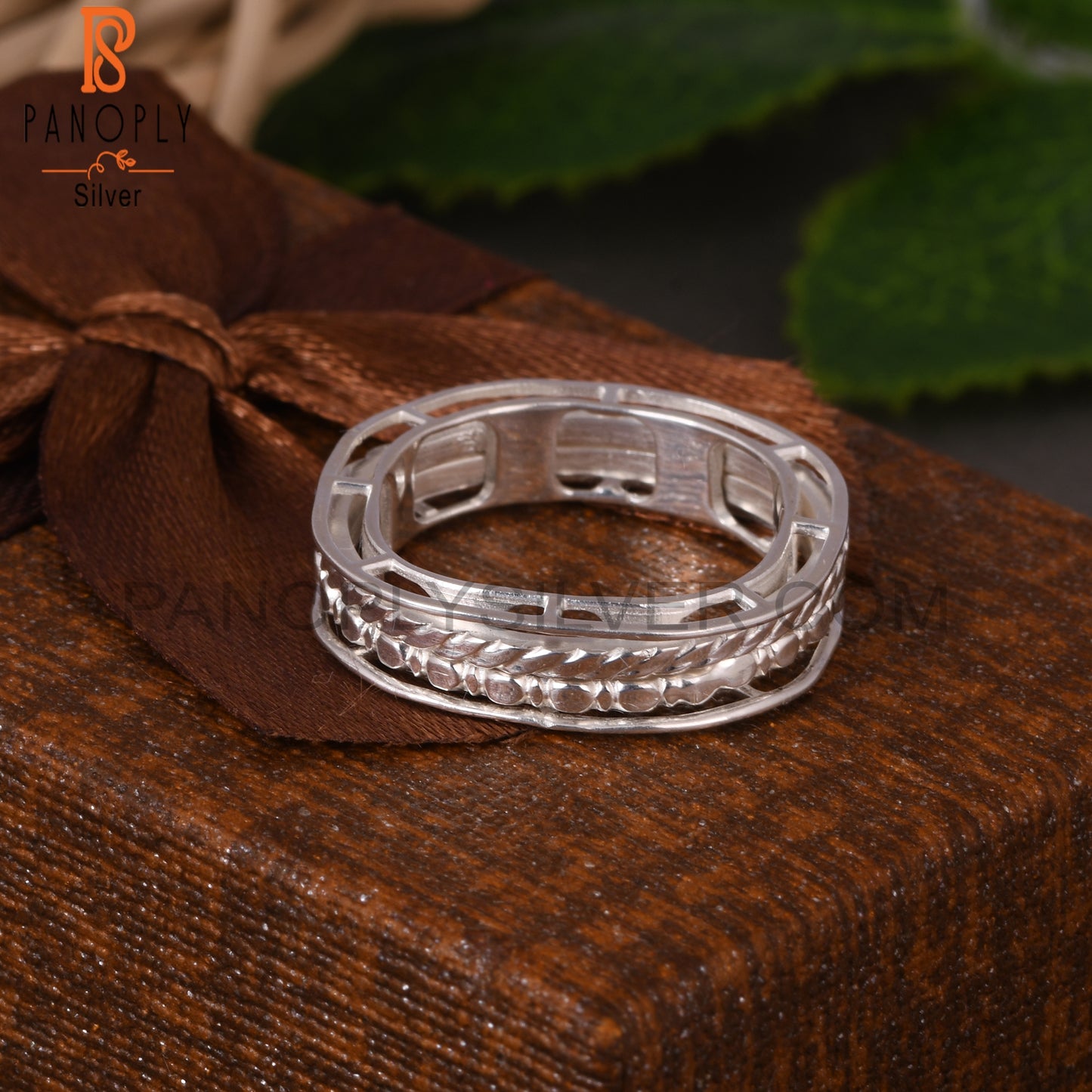 Handmade Leaf Spinner 925 Sterling Silver Ring Jewelry