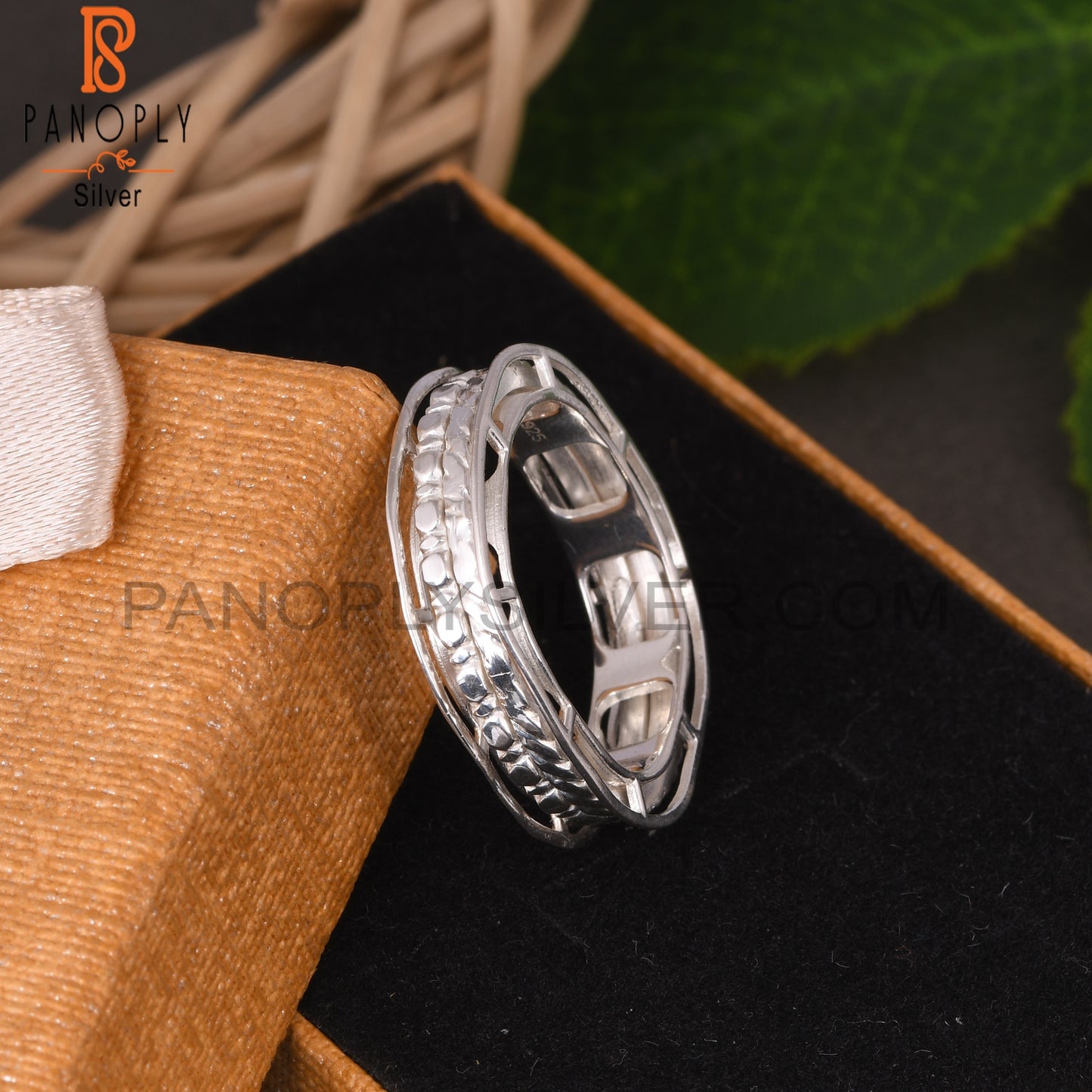 Handmade Leaf Spinner 925 Sterling Silver Ring Jewelry