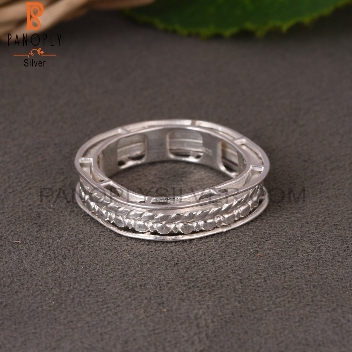 Handmade Leaf Spinner 925 Sterling Silver Ring Jewelry