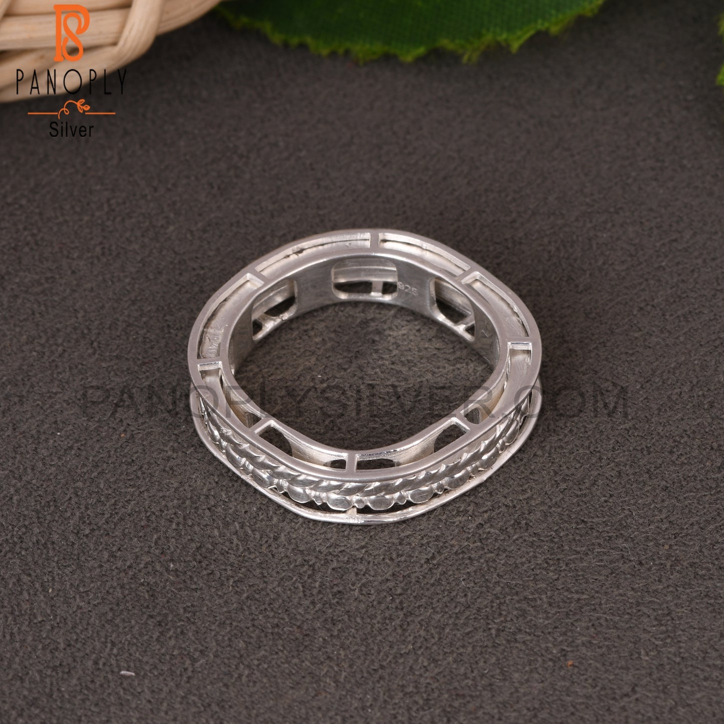 Handmade Leaf Spinner 925 Sterling Silver Ring Jewelry