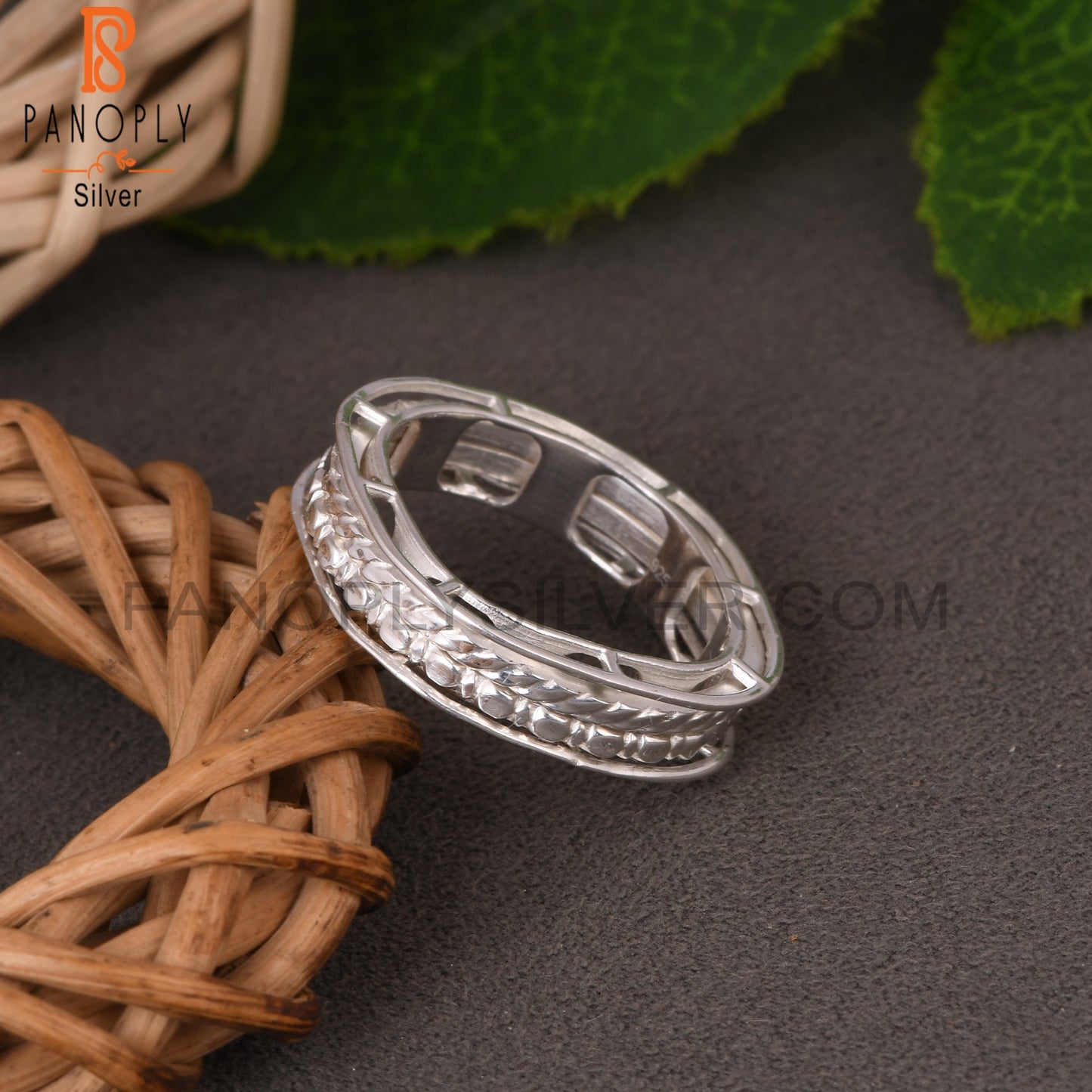 Handmade Leaf Spinner 925 Sterling Silver Ring Jewelry