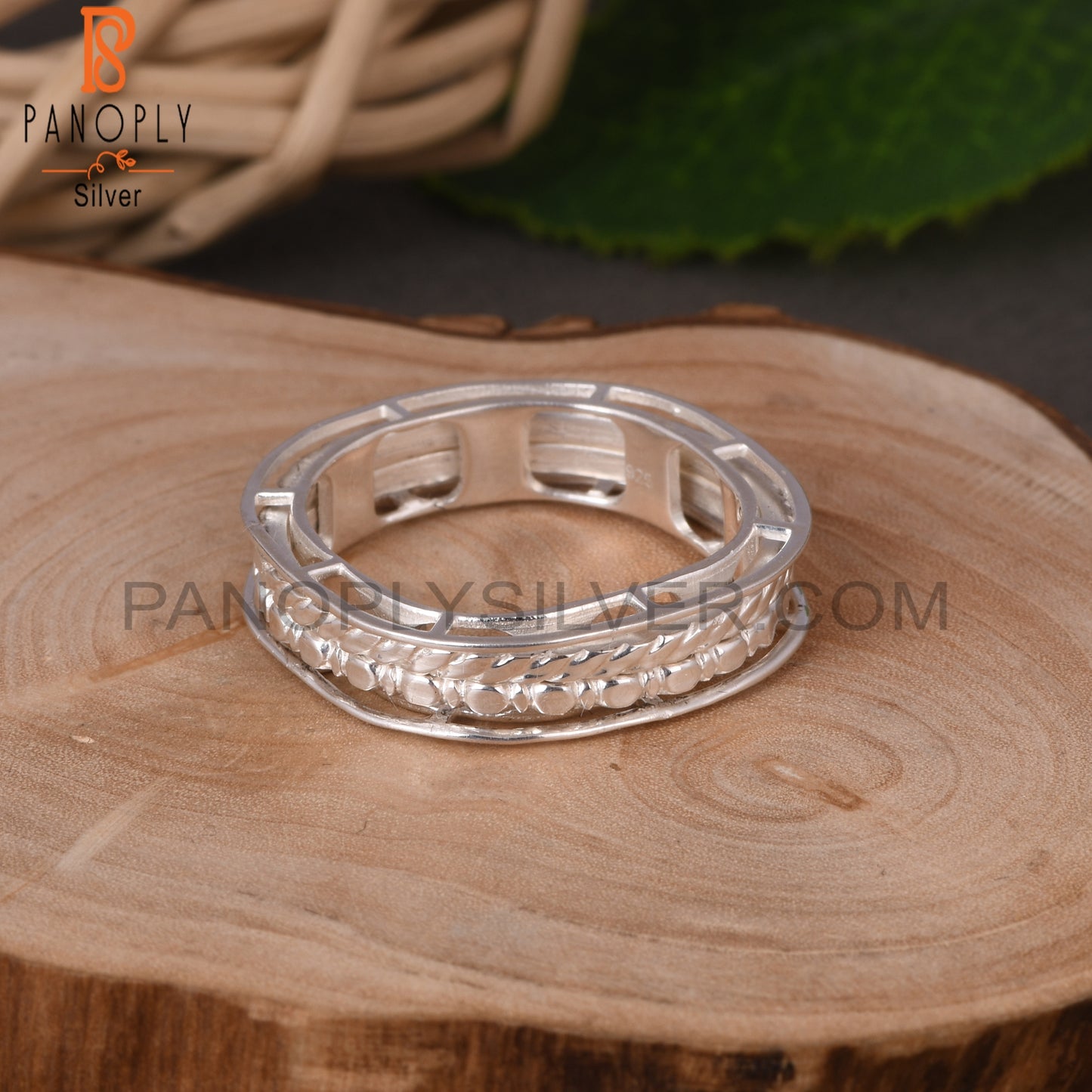 Handmade Leaf Spinner 925 Sterling Silver Ring Jewelry