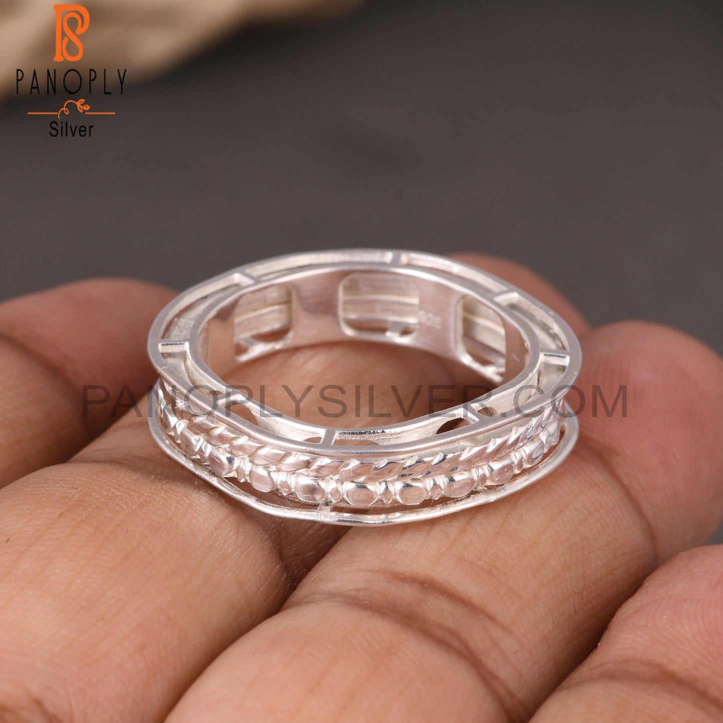 Handmade Leaf Spinner 925 Sterling Silver Ring Jewelry