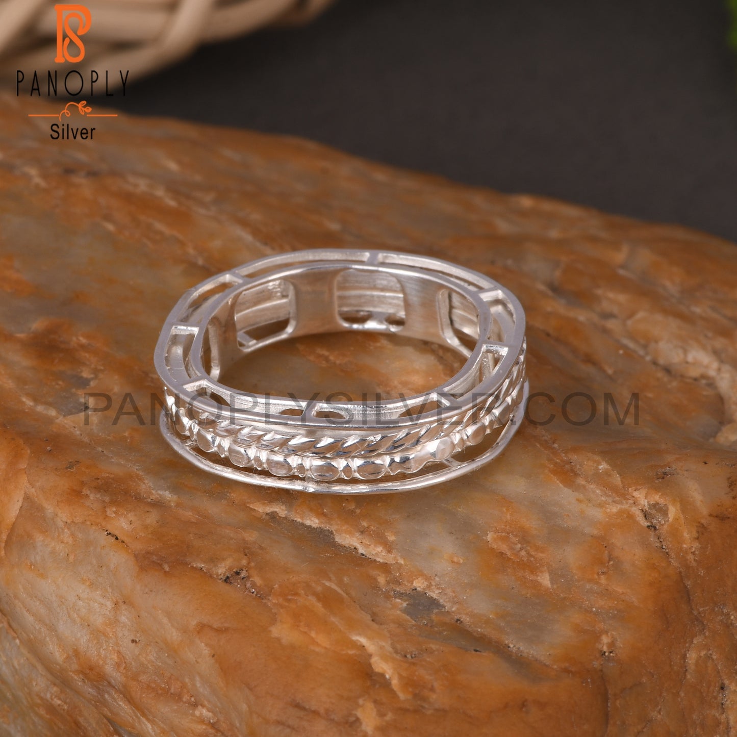 Handmade Leaf Spinner 925 Sterling Silver Ring Jewelry