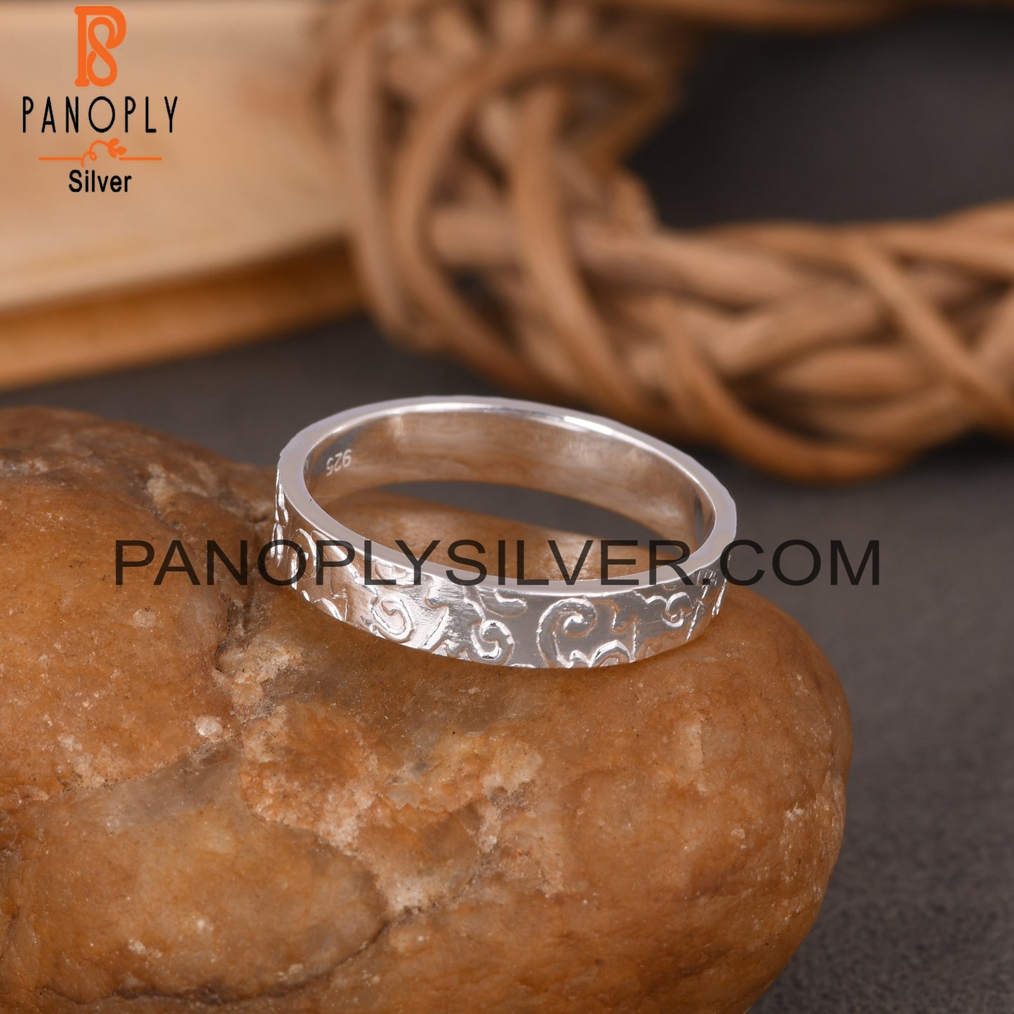 Branch And Flower Grass Patten 925 Sterling Silver Ring