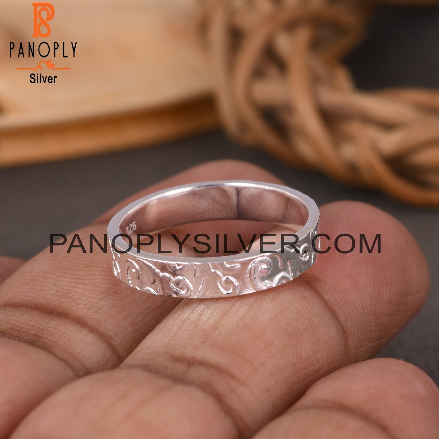 Branch And Flower Grass Patten 925 Sterling Silver Ring
