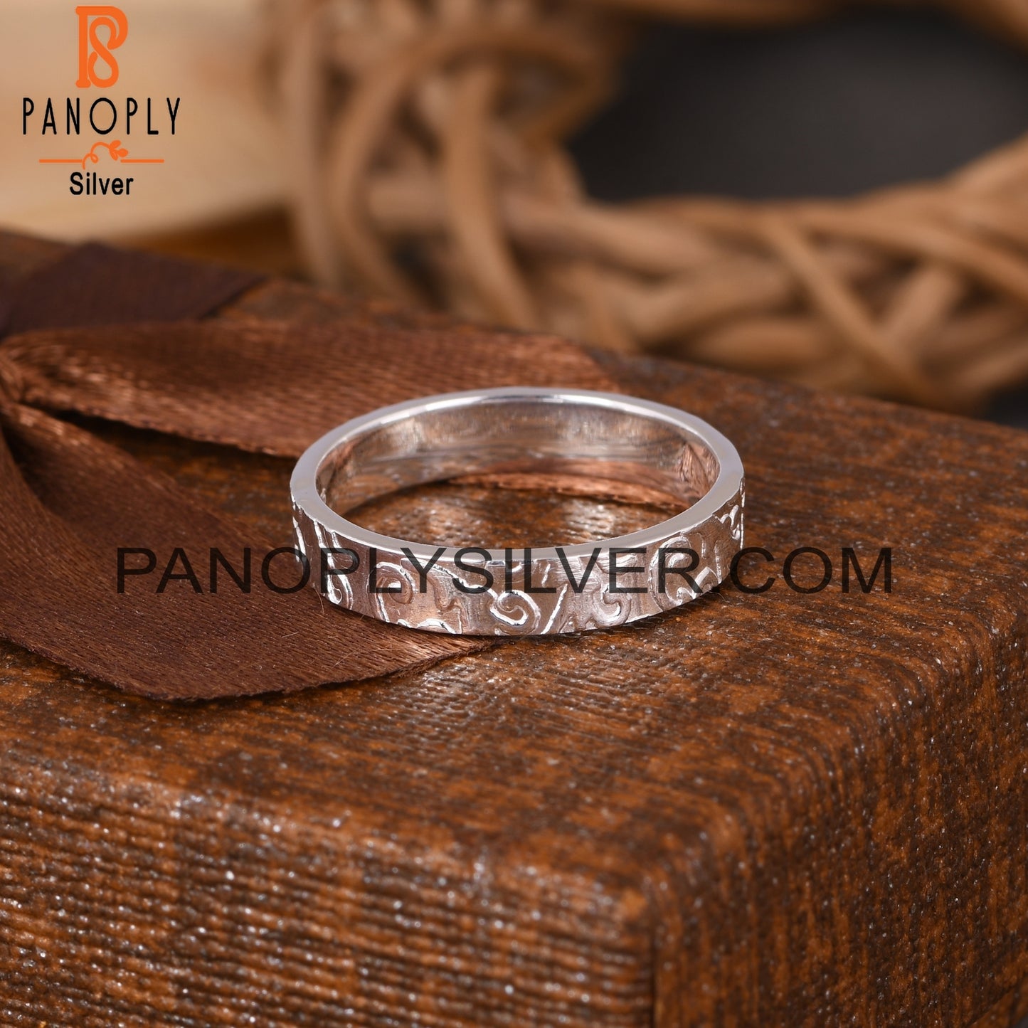 Branch And Flower Grass Patten 925 Sterling Silver Ring
