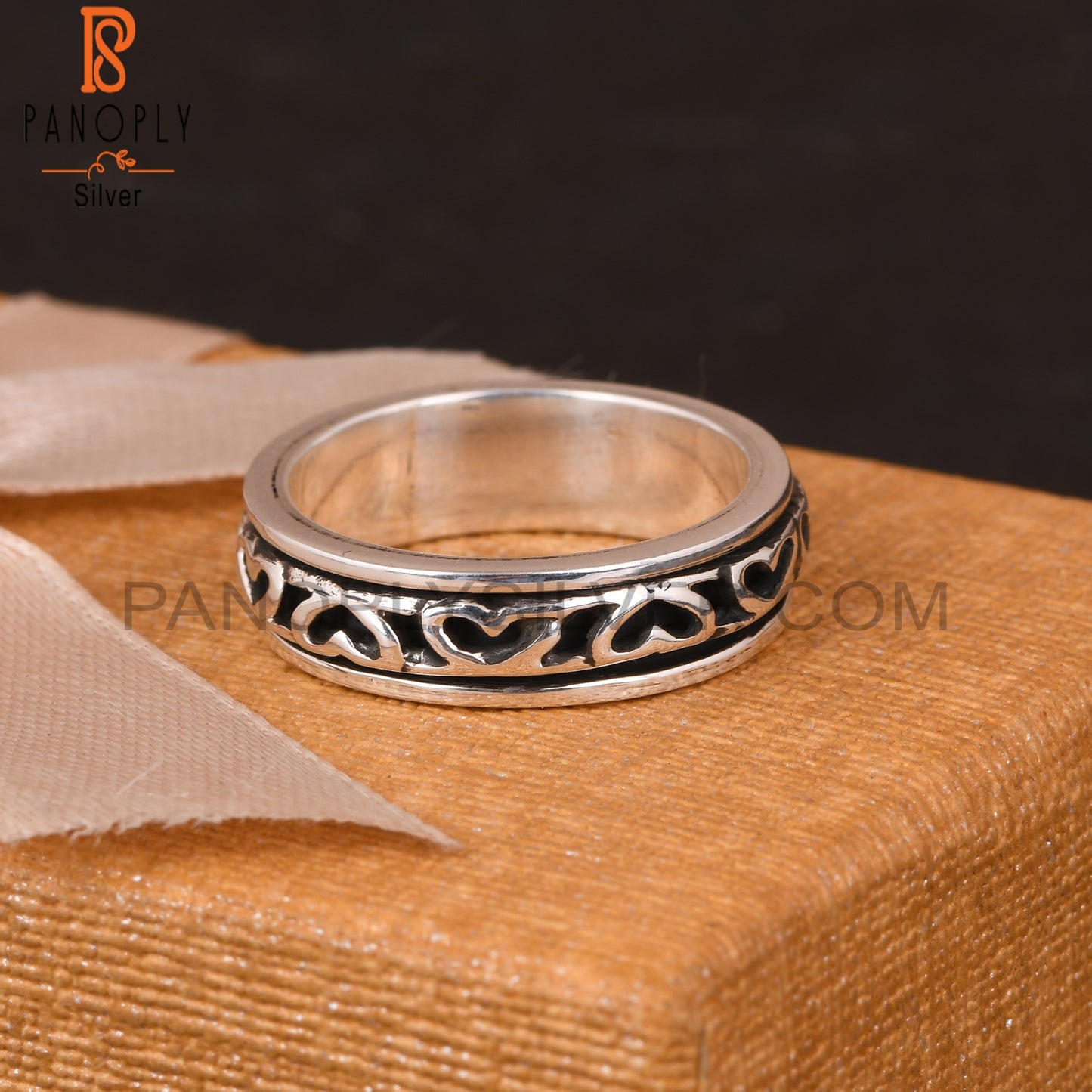 Handmade 925 Sterling Silver V Pattern Ring