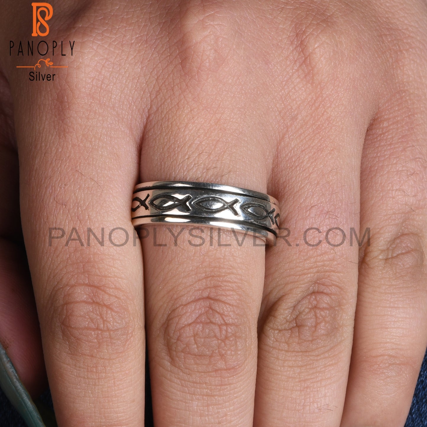Fish Design 925 Sterling Silver Ring Band