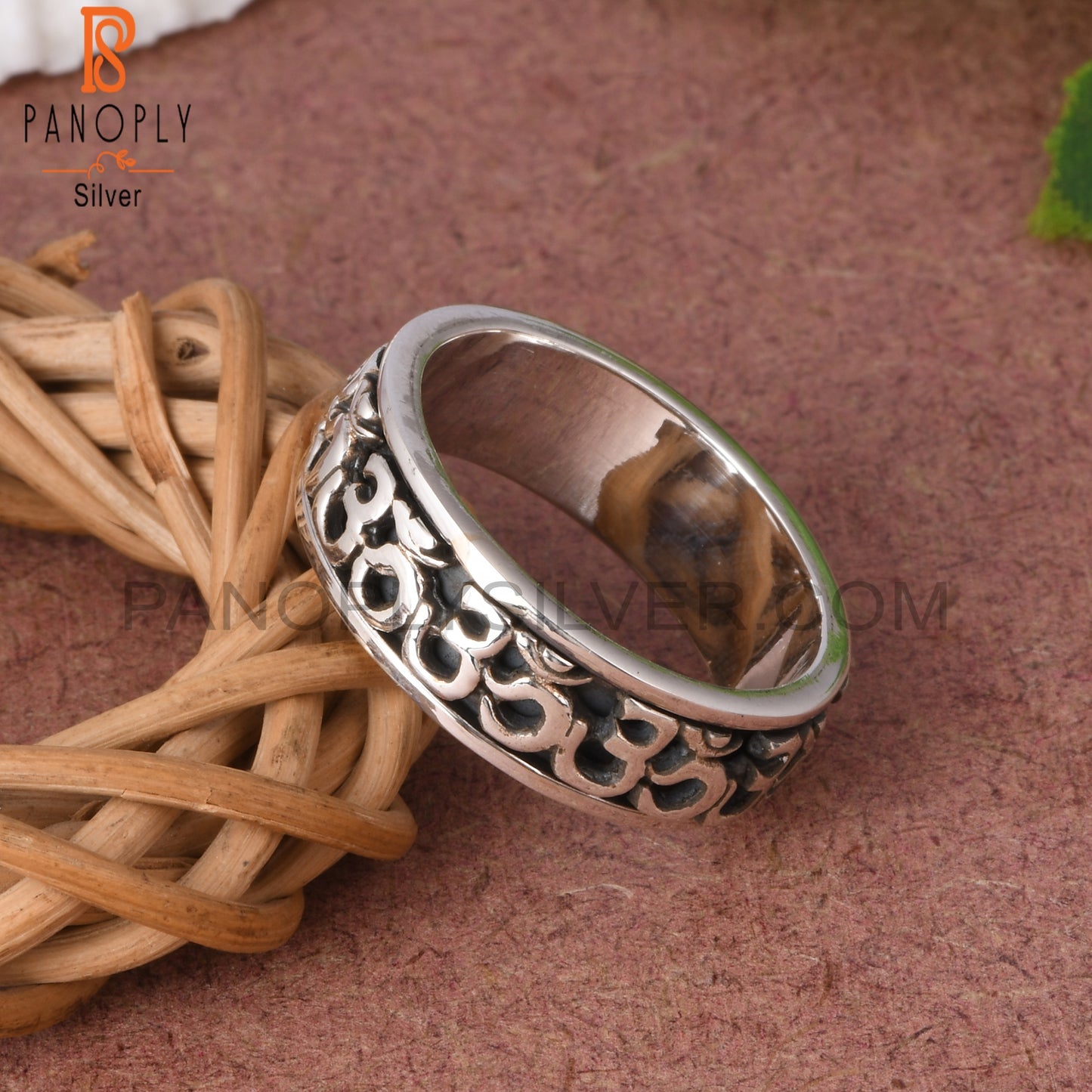 Om Shiv Mudra 925 Sterling Silver Ring