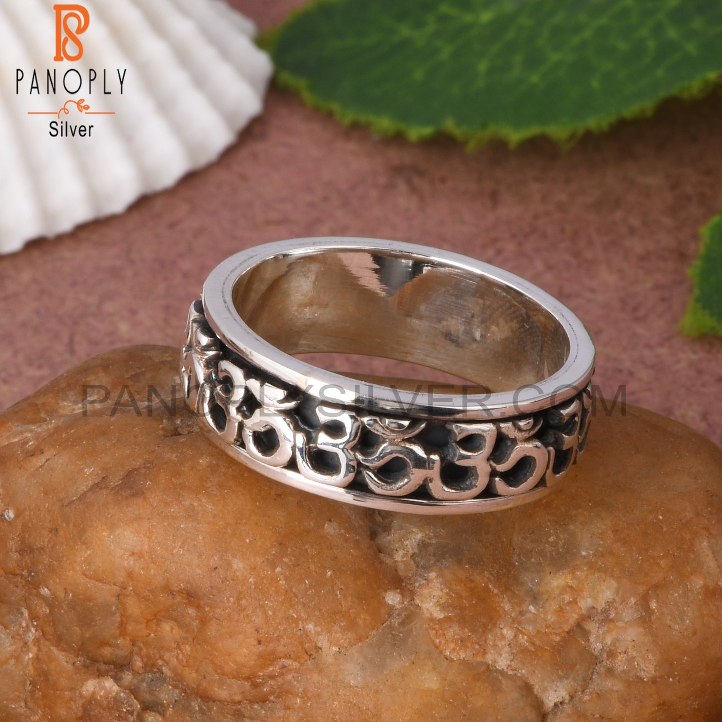 Om Shiv Mudra 925 Sterling Silver Ring