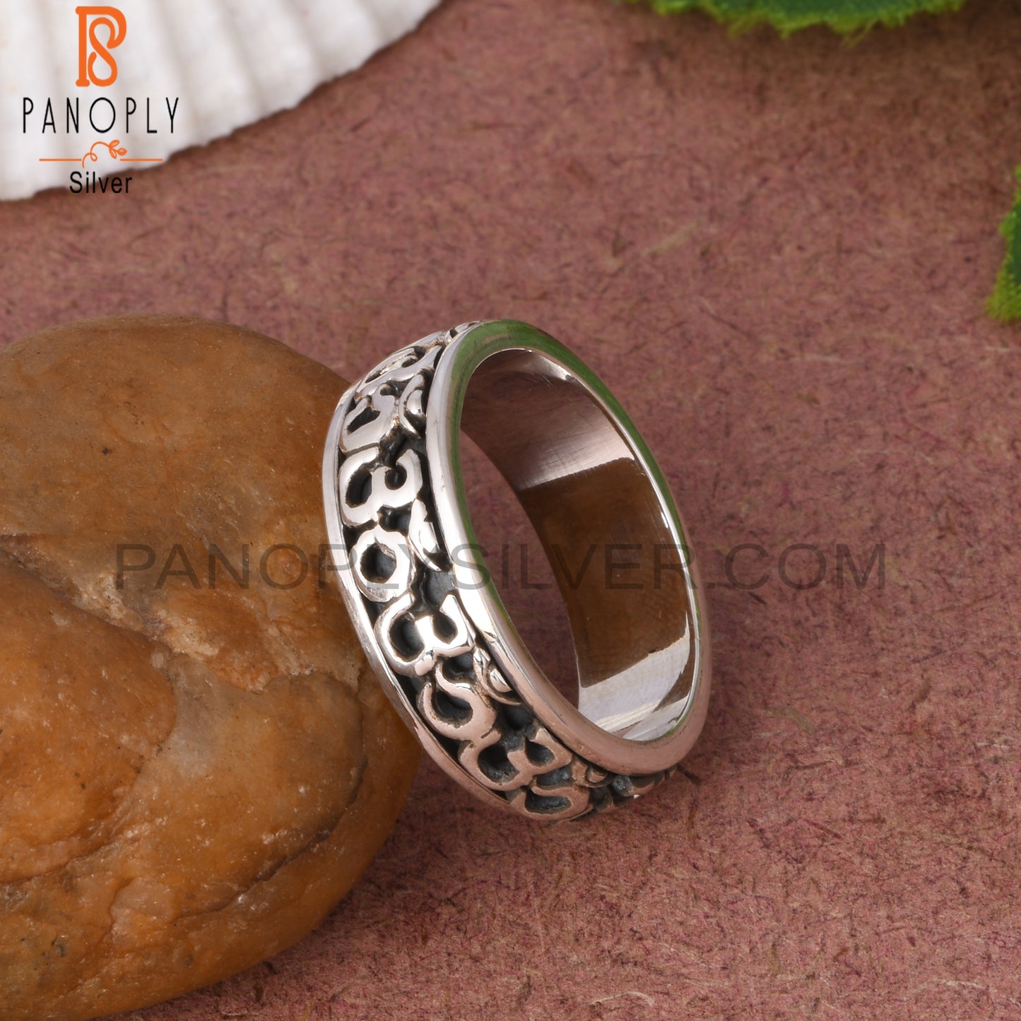 Om Shiv Mudra 925 Sterling Silver Ring