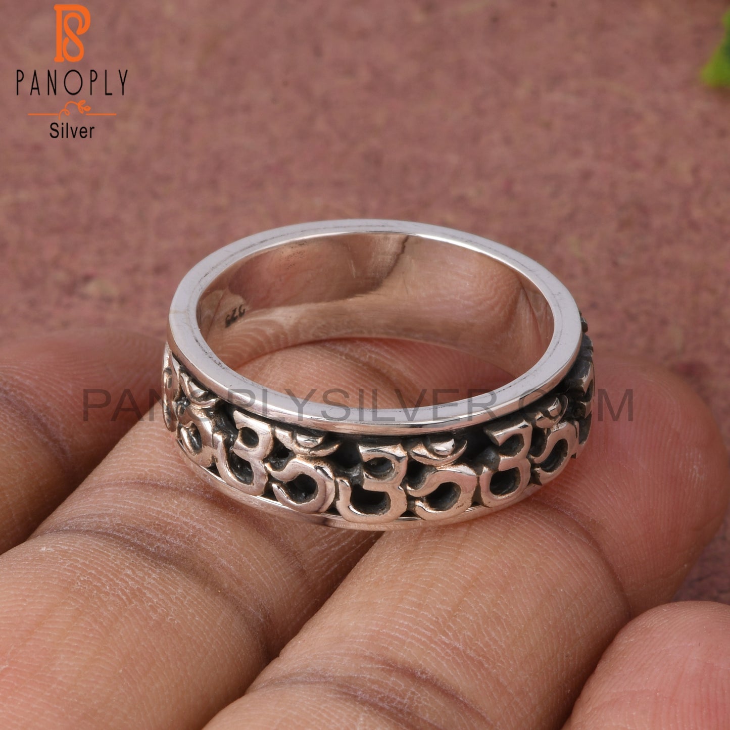 Om Shiv Mudra 925 Sterling Silver Ring