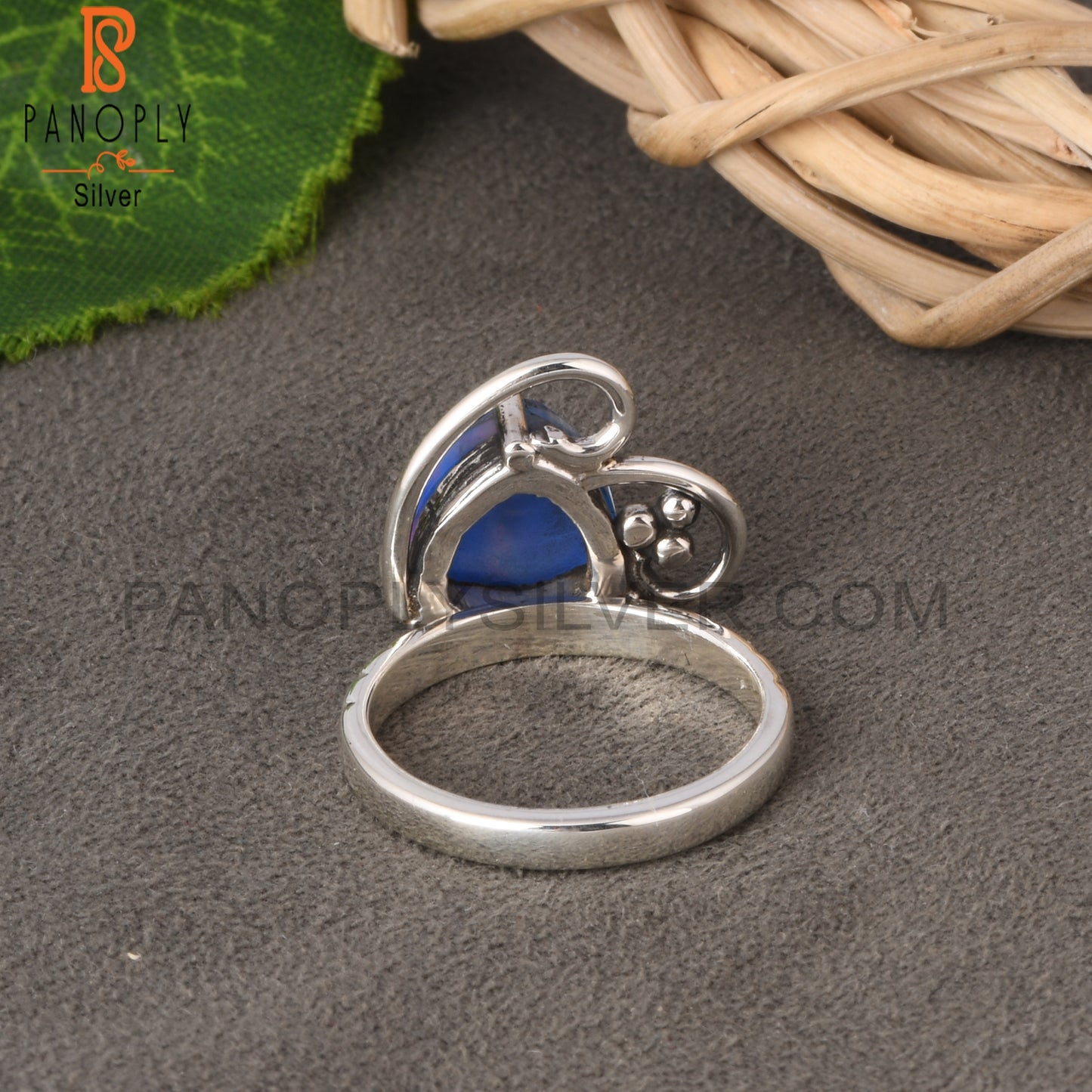 Aurora Opal Blue 925 Sterling Silver Ring