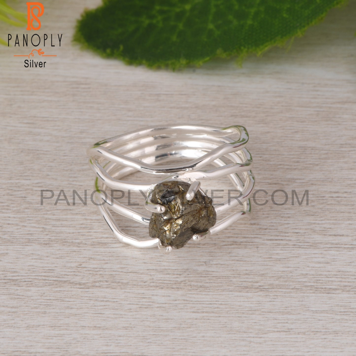 Pyrite Rough 925 Sterling Silver Ring