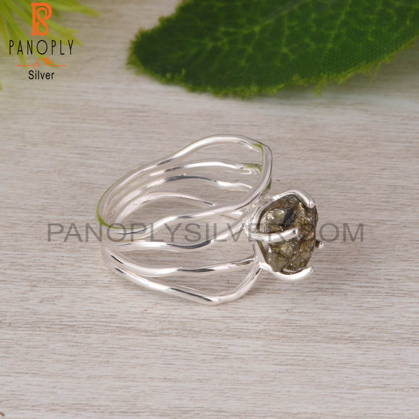 Pyrite Rough 925 Sterling Silver Ring