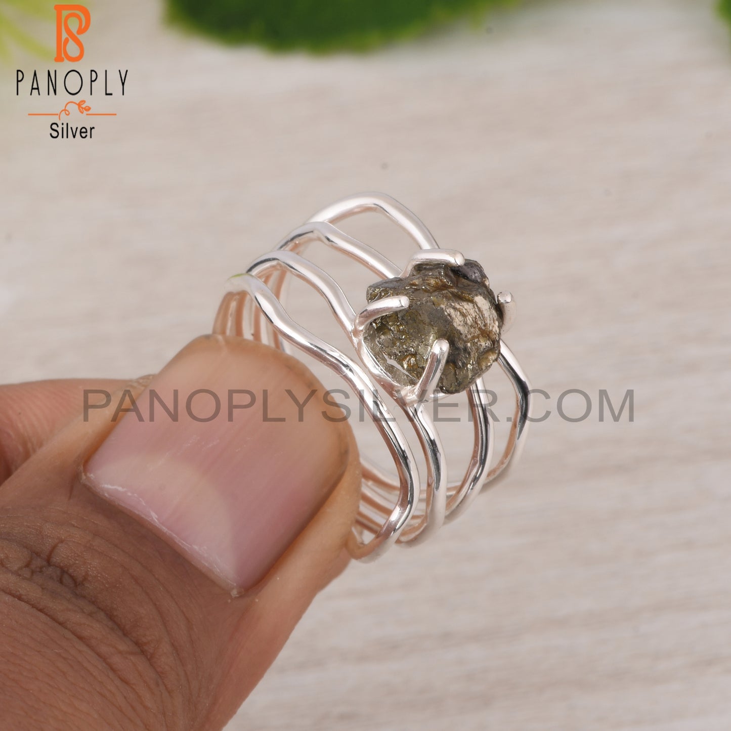 Pyrite Rough 925 Sterling Silver Ring