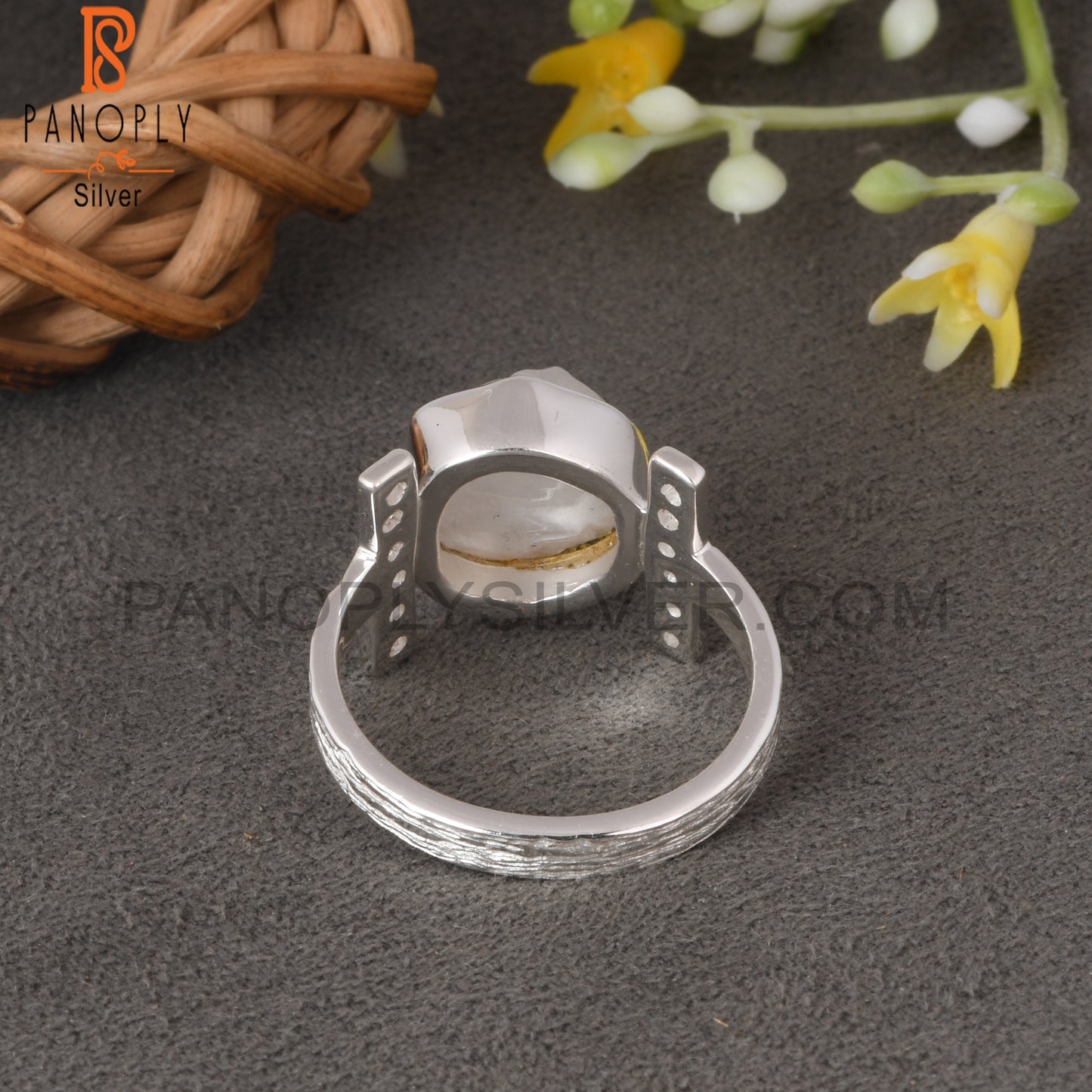 Rainbow Moonstone Rough 925 Sterling Silver Beautiful Ring