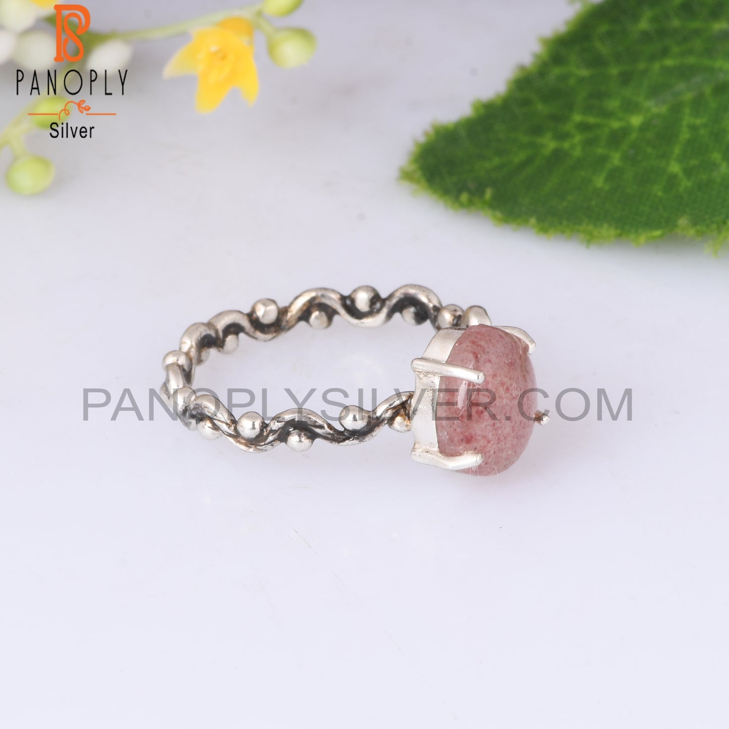 Starwberry Quartz 925 Sterling Silver Ring