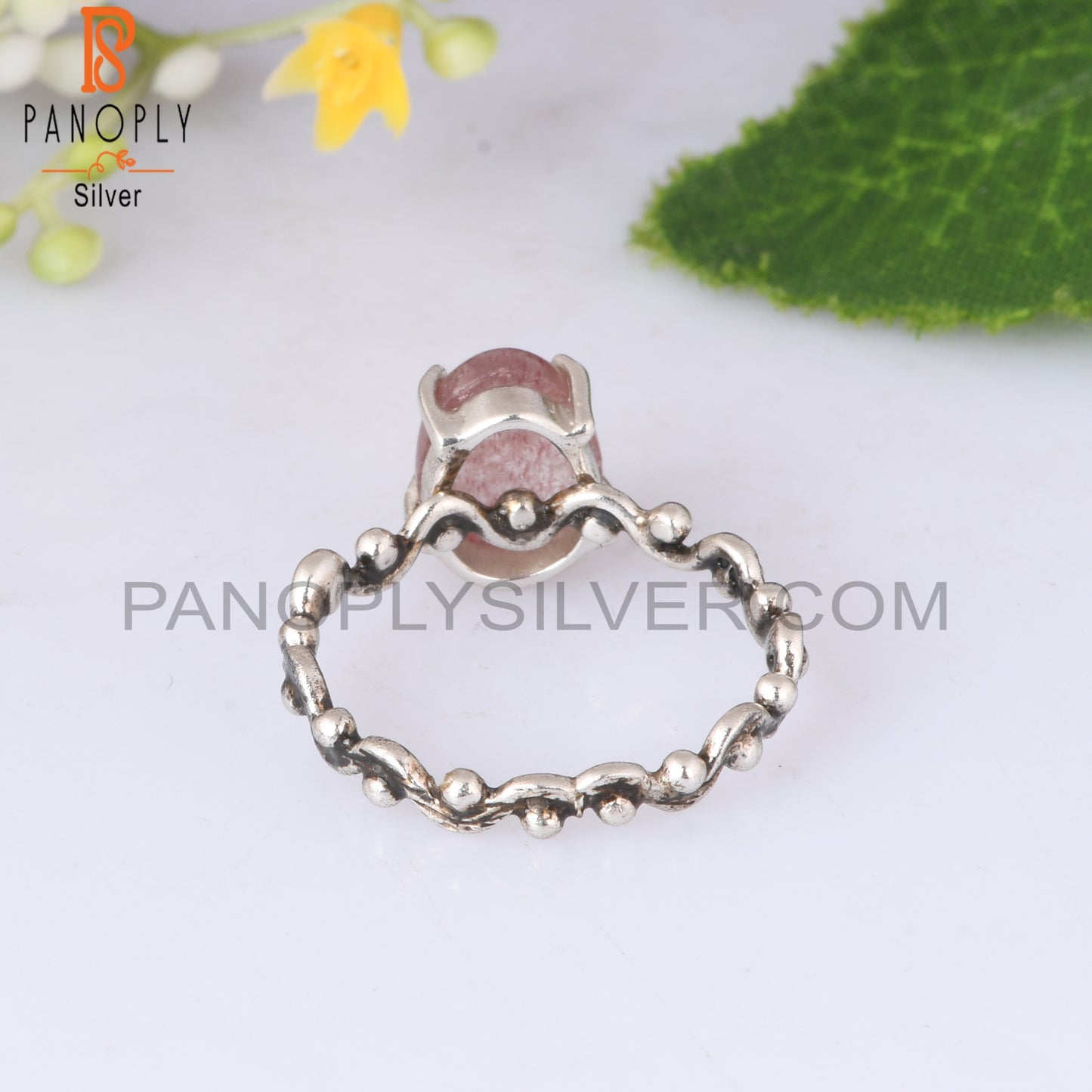 Starwberry Quartz 925 Sterling Silver Ring