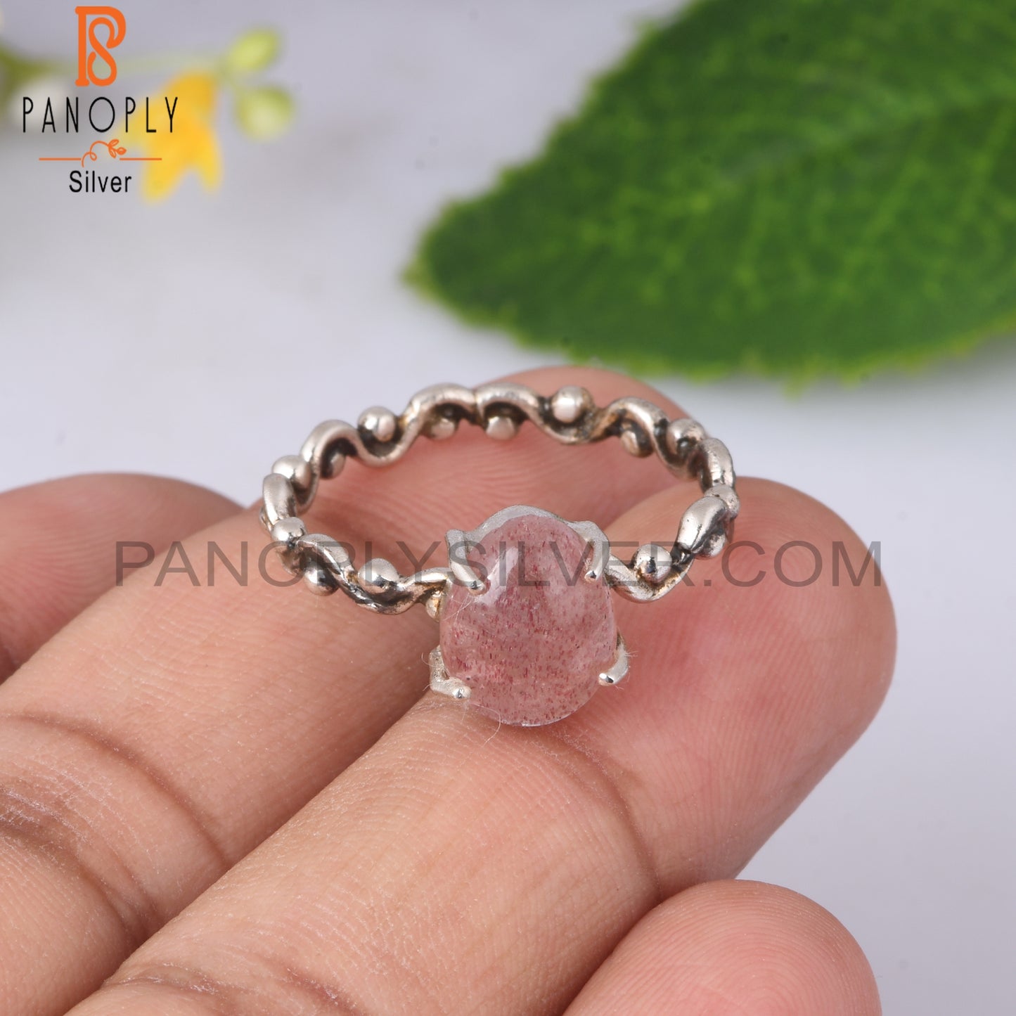 Starwberry Quartz 925 Sterling Silver Ring