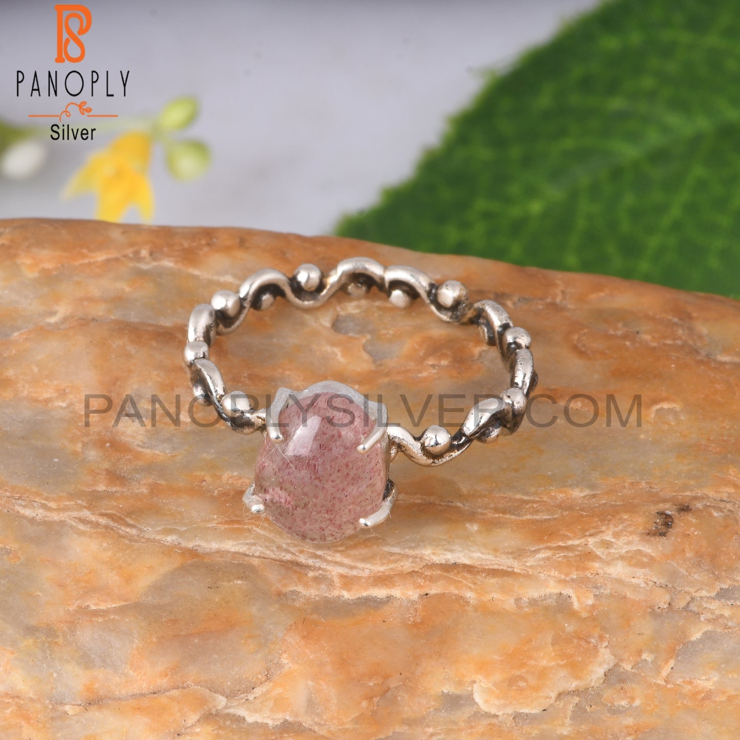 Starwberry Quartz 925 Sterling Silver Ring
