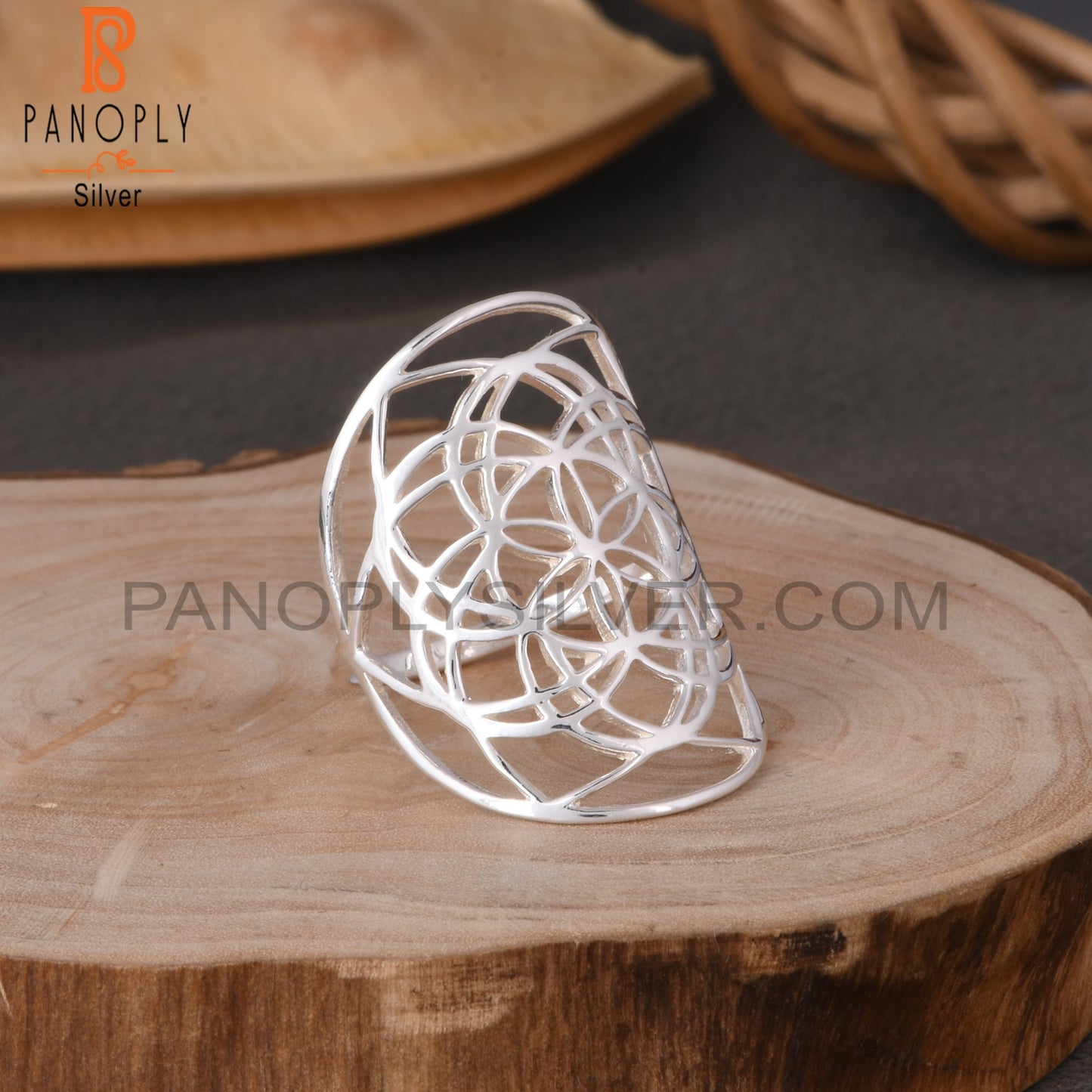 Handmade 925 Sterling Silver Mandala Flower Ring