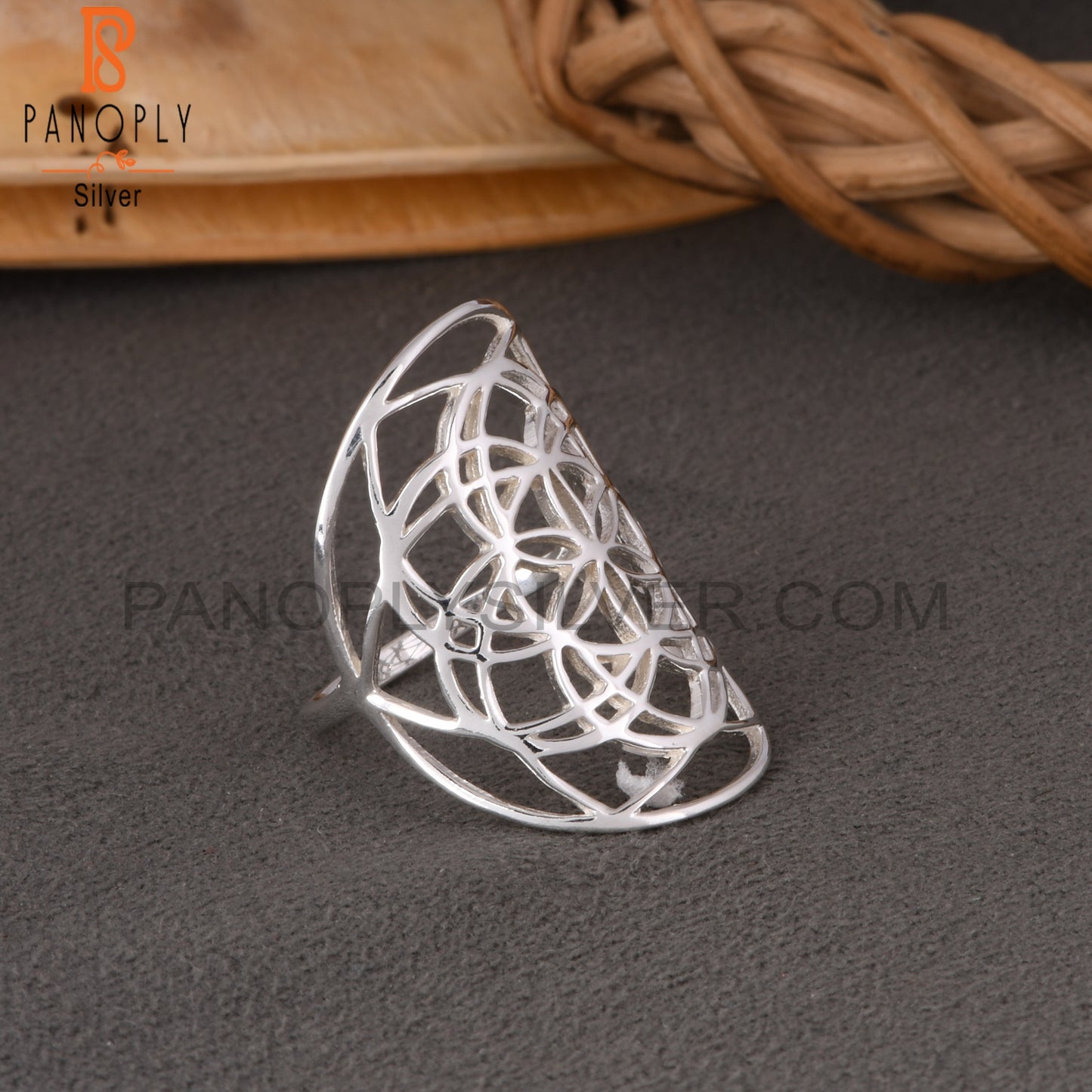 Handmade 925 Sterling Silver Mandala Flower Ring