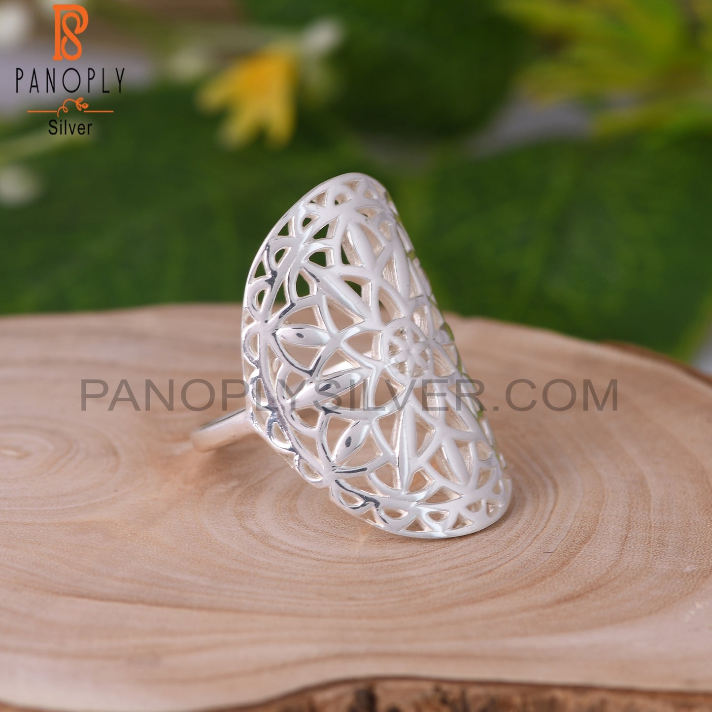 Handmade 925 Sterling Silver Filigree Mandala Knuckle Ring