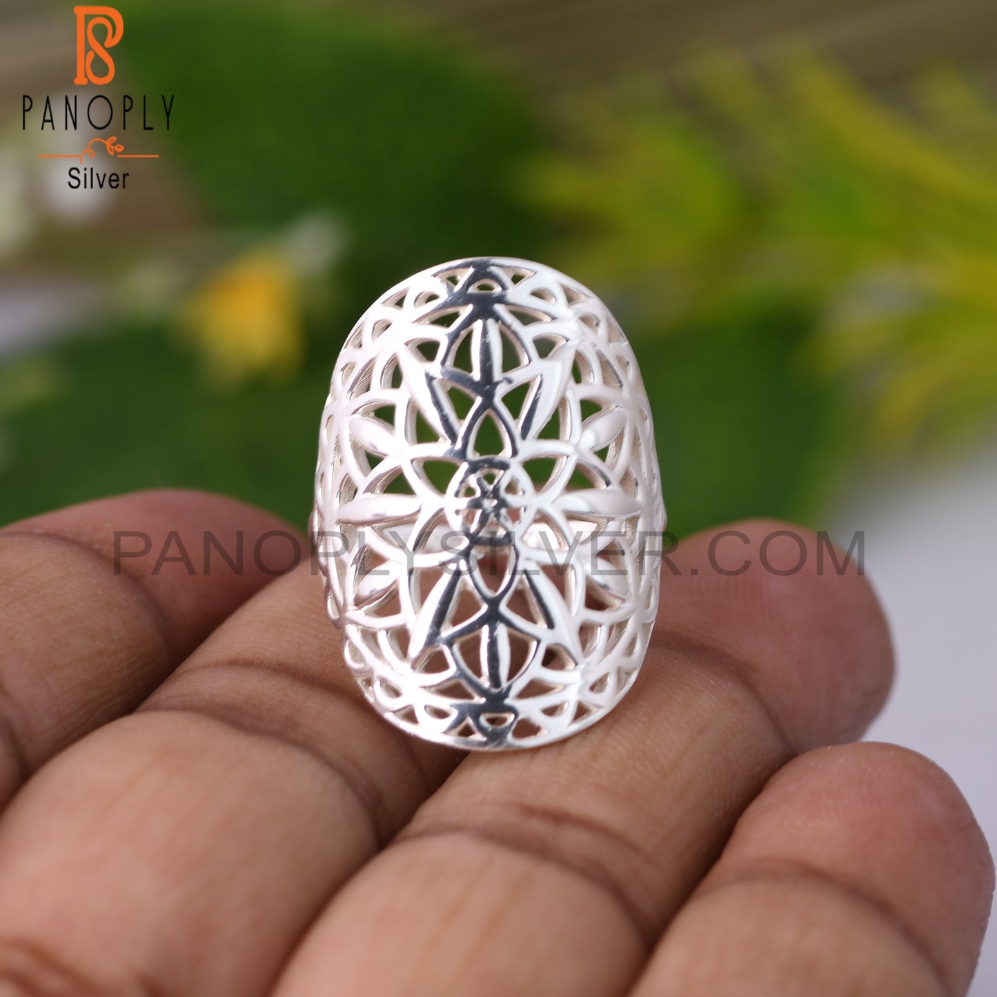 Handmade 925 Sterling Silver Filigree Mandala Knuckle Ring