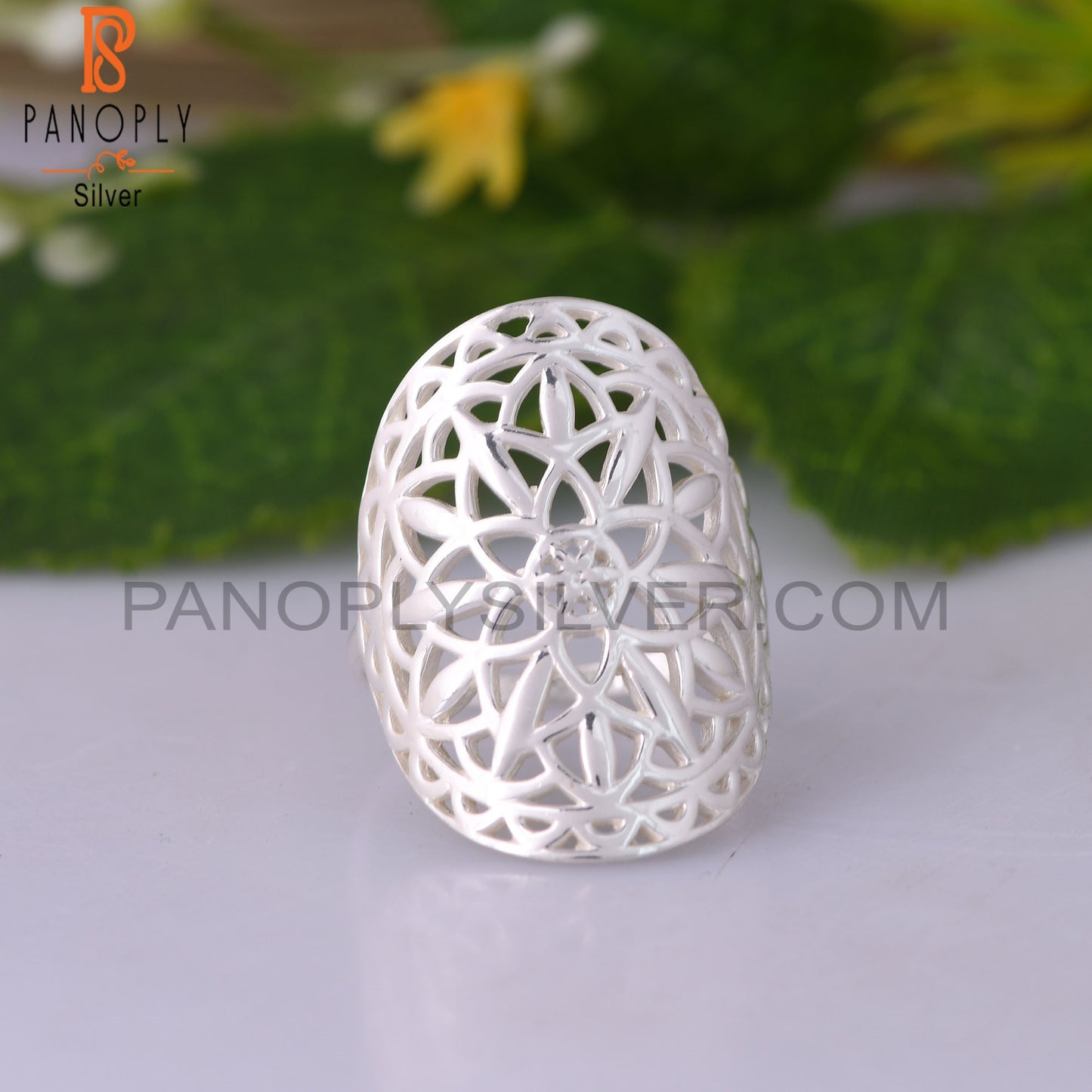 Handmade 925 Sterling Silver Filigree Mandala Knuckle Ring