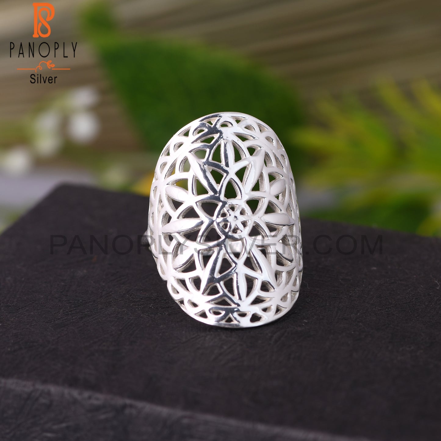 Handmade 925 Sterling Silver Filigree Mandala Knuckle Ring