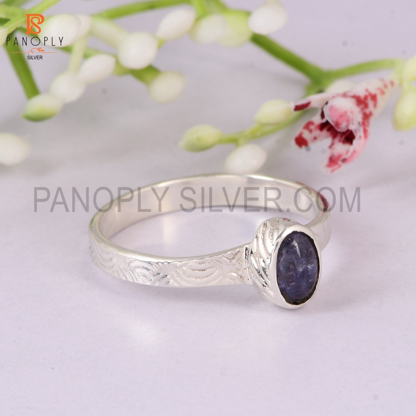 Tanzanite Ring Oval Cabochon in 925 Sterling Silver | Natural Blue Gemstone Ring for Women | December Birthstone Jewelry