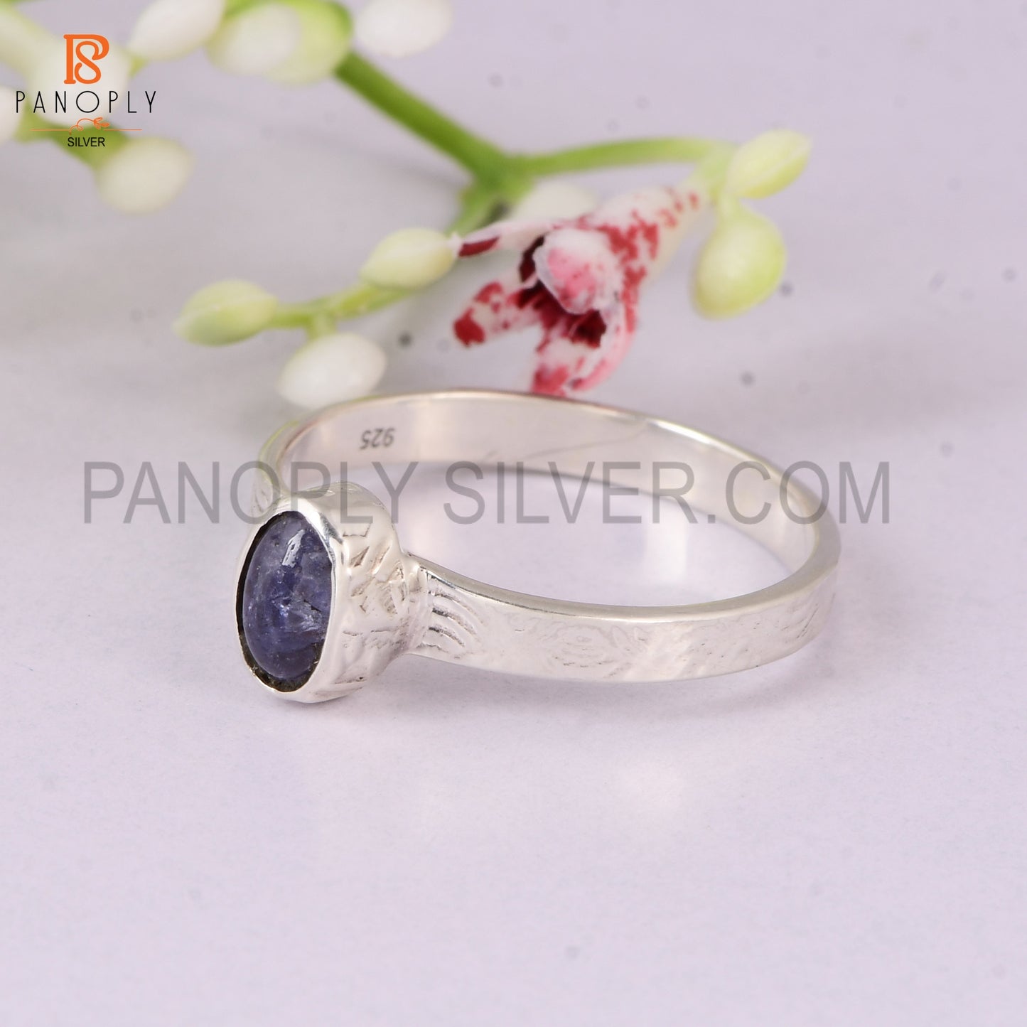 Tanzanite Ring Oval Cabochon in 925 Sterling Silver | Natural Blue Gemstone Ring for Women | December Birthstone Jewelry