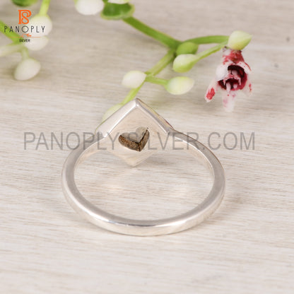 925 Sterling Silver White Gemstone Engagement Ring Moonstone Ring Heart Shape Cut
