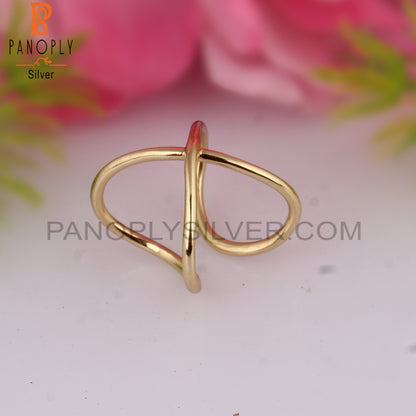 Cress Cross Gold Stackable Rings Gifts