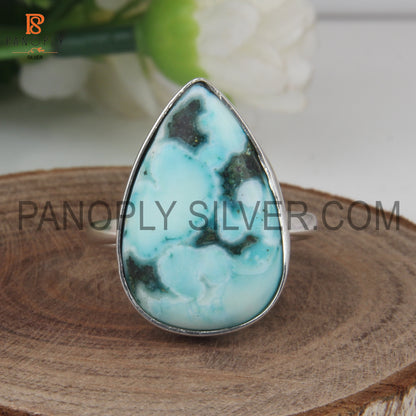 Natural Turquoise 925 Quality Silver Ring For Grandmother