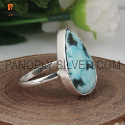 Natural Turquoise 925 Quality Silver Ring For Grandmother
