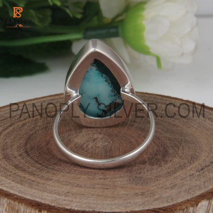 Natural Turquoise 925 Quality Silver Ring For Grandmother