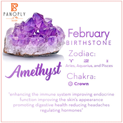 Amethyst Bow Silver Jewelry For Women
