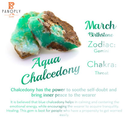 Aqua Chalcedony Filigree Rings