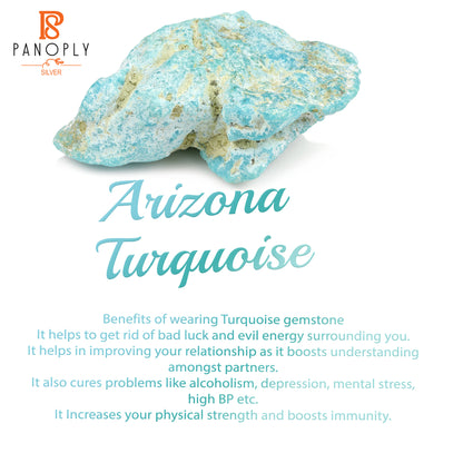 New Arizona Turquoise & White Topaz Pear 925 Silver Ring