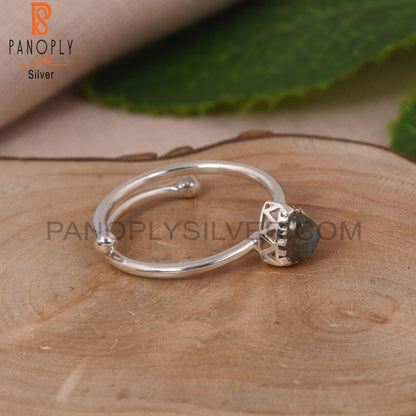 Handmade Labradorite Trillion 925 Sterling Silver Rings