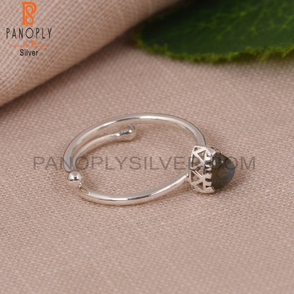 Handmade Labradorite Trillion 925 Sterling Silver Rings