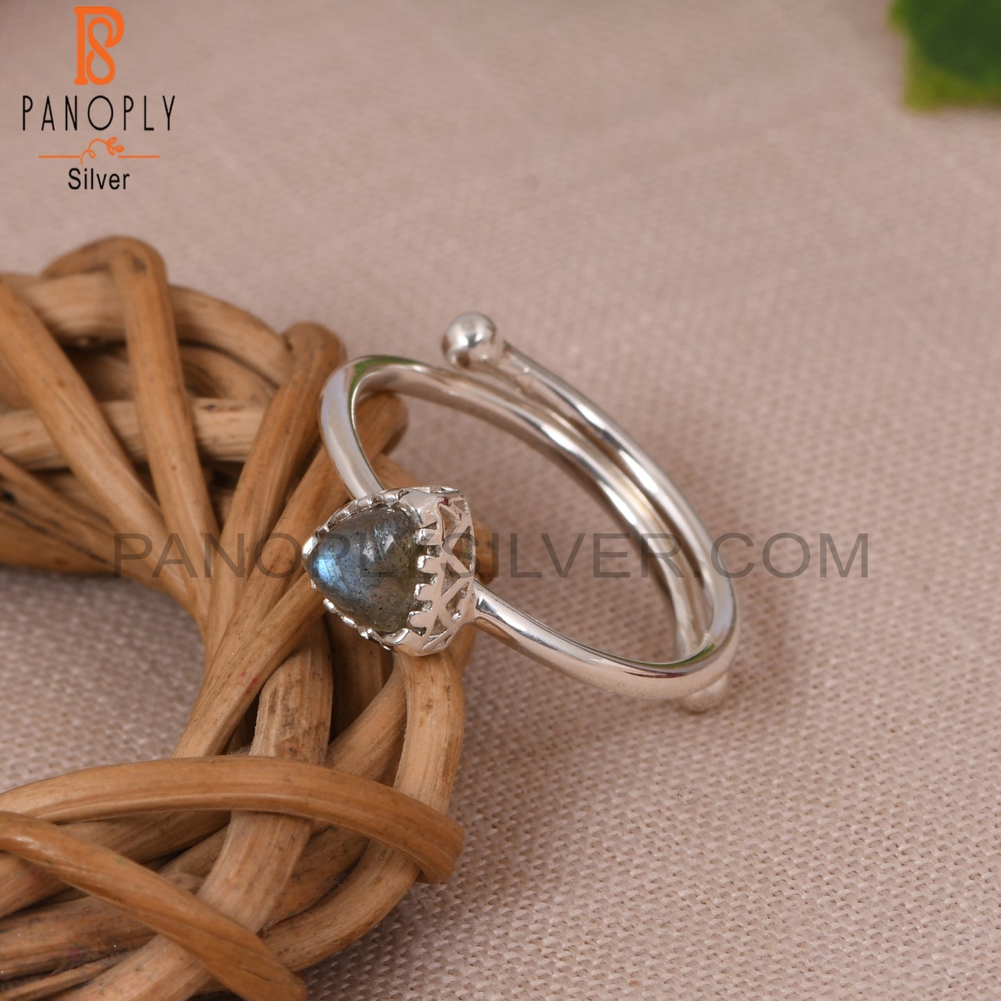 Handmade Labradorite Trillion 925 Sterling Silver Rings