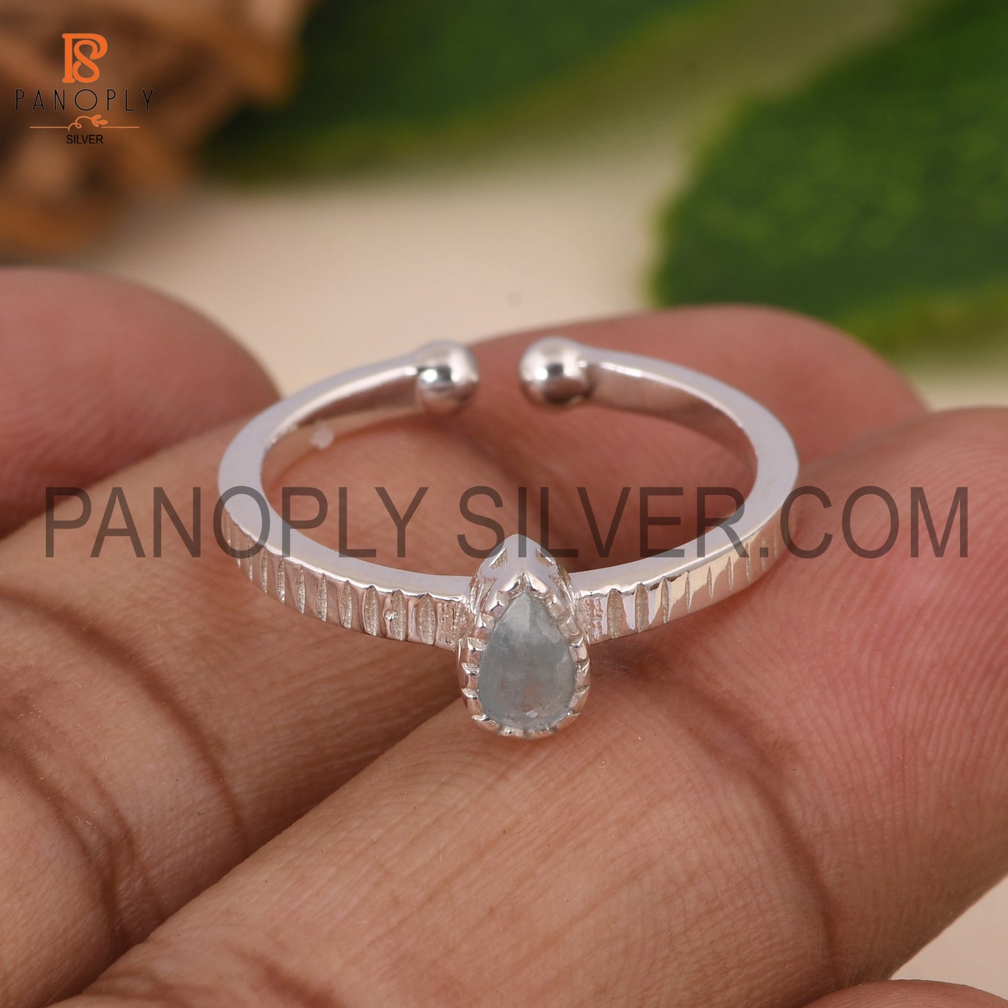 925 Quality Pear Shape Adjustable Silver Rings